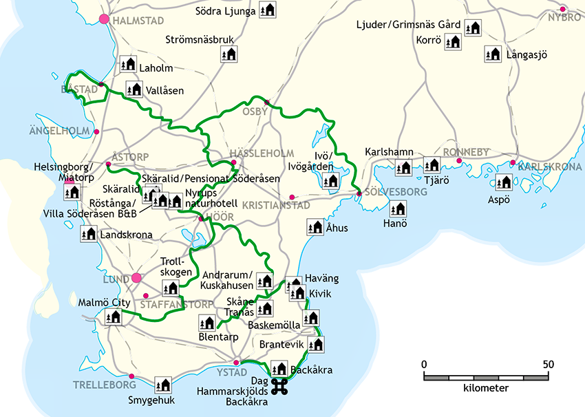 Karta Skåneleden – Karta 2020