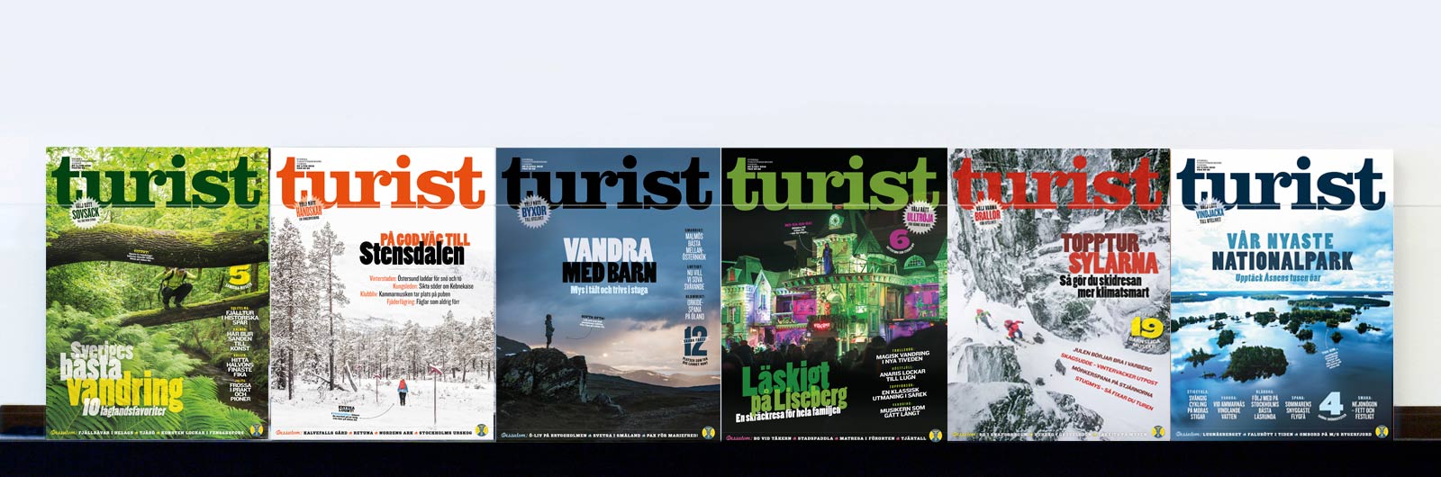 Flera nummer av tidningen Turist