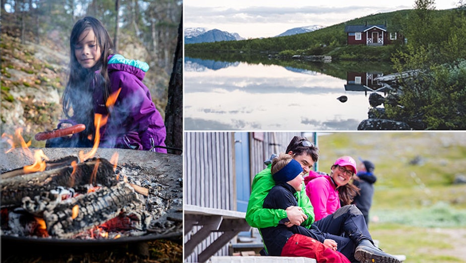 Kollage för fjällvandring med barn