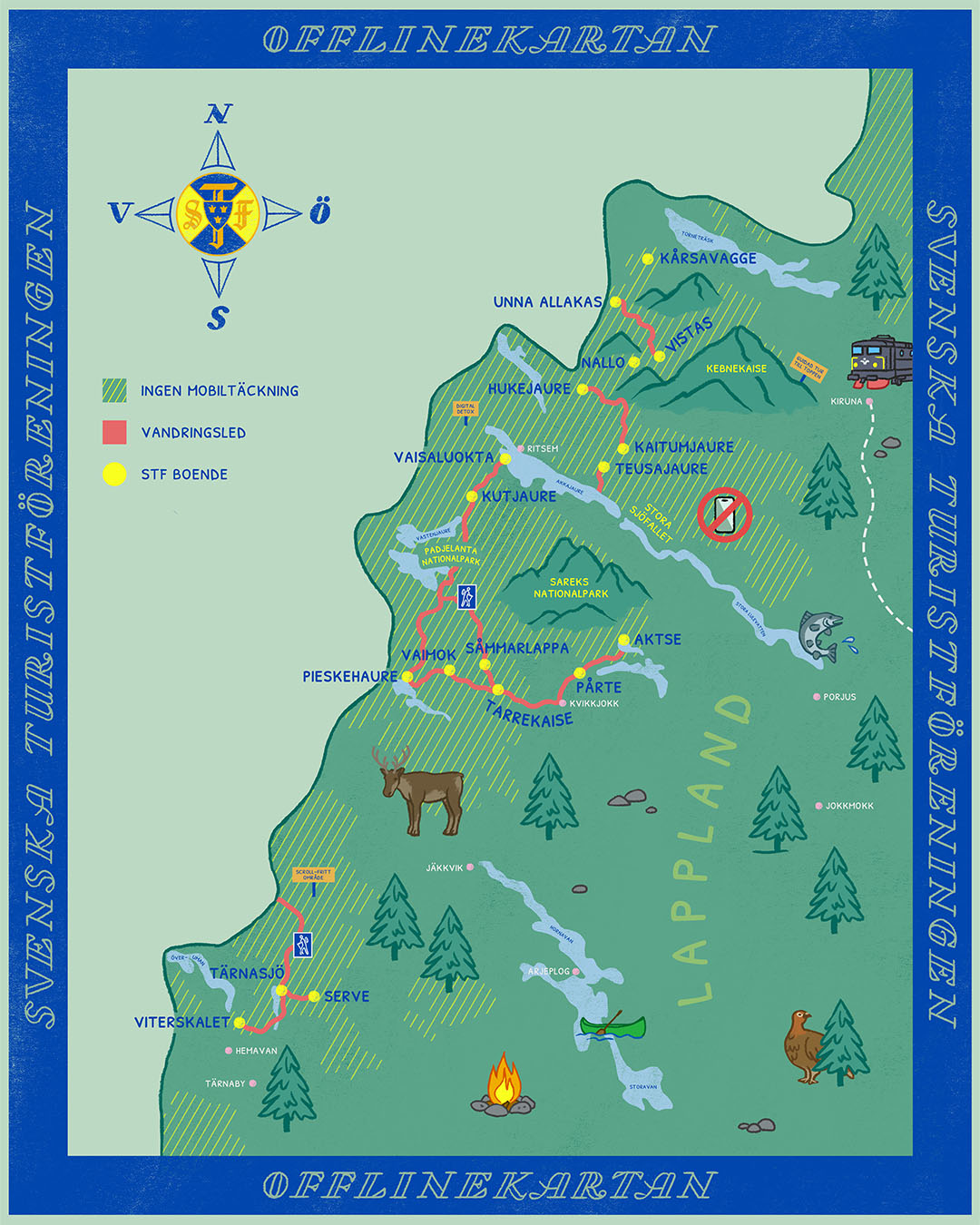Animerad karta över norra delen av Sverige där det är dålig täckning.